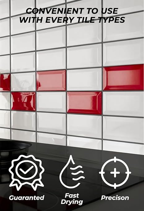 Tile Grout Repair, Dark Grey 8.8 oz/250gr. Fast Drying Grout Repair Kit, Grout Filler Tube Repair Kit, Tile Grout Paint, Grout Sealer Restore and Renew Bathroom Floor, Tile Gaps, Joints, Lines