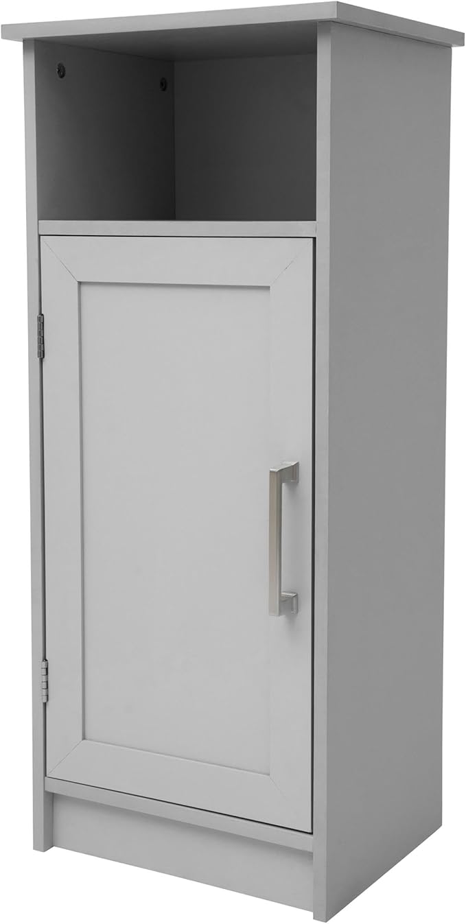 Flash Furniture Vega Bathroom Storage Cabinet Organizer with Magnetic Closure Door, in-Cabinet Adjustable Shelf, Upper Open Shelf, Gray