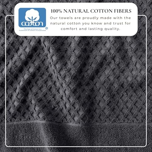 Great Bay Home Bath Towels - 100% Cotton 4 Pack 54x27 Bath Towel Set - Absorbent, Durable, Quick-Dry Towels for Bathroom (Stone Blue)
