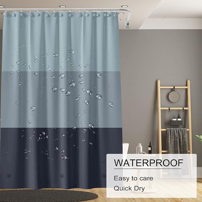 TIKABC Shower Curtain Liner, 4G PEVA Shower Liner, Plastic Peva Waterproof Shower Curtains, 72x72 inch with Grommet Holes 3 Magnetic Weights