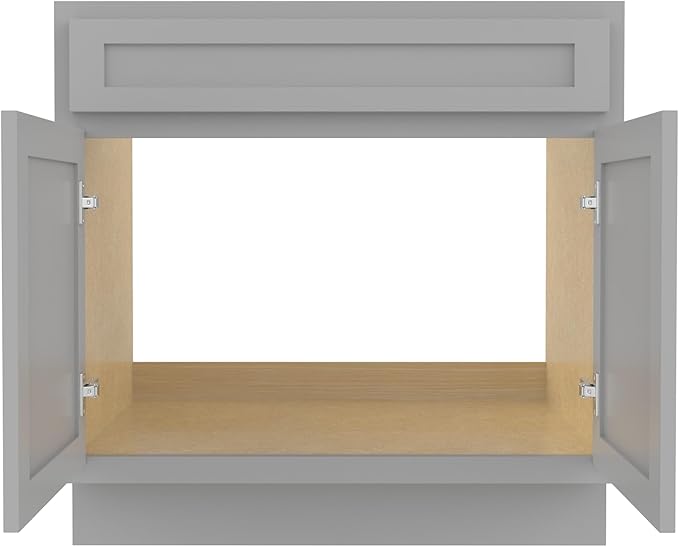 Vanity Art 30 Inch Double Shutter Door Bathroom Vanity Base Cabinet with Soft Closing Shaker Drawer, Strudy Floor Mount Storage Cabinet Organizer for Bedroom, Living Room, Kitchen, VA4030G