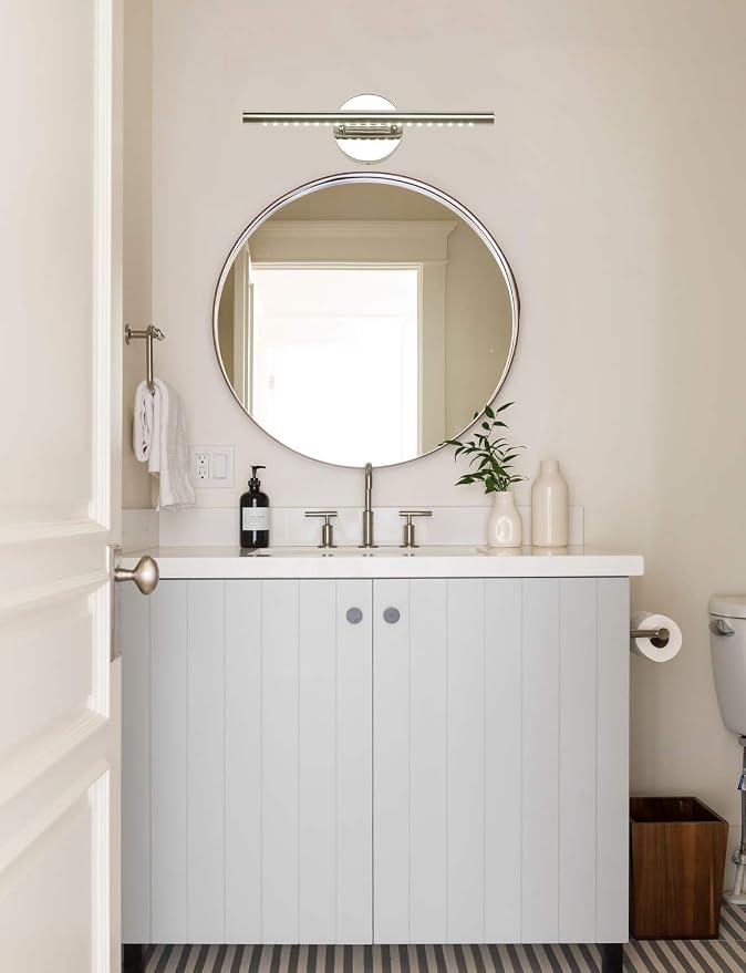 Bathroom Vanity Lights for Bathroom Light Fixutres 15.7 Inches Bathroom Lights Over Mirror 5W Led Lighting Plug in Vanity Lighting Fixtures Stainless Steel with 180°Rotation,6000K Cool White