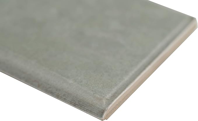 MSI Renzo Jade 3 Inch x 12 Inch Bullnose Ceramic Subway Wall Tile for Bathroom, Kitchen Backsplash, Accent Wall, and Shower