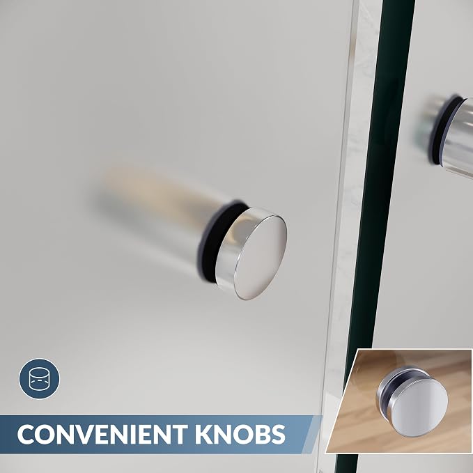 SUNNY SHOWER 60" W x 57.4" H Bathtub Shower Door 1/4" Frosted Glass Double Sliding Doors Tub Doors Chrome Finish