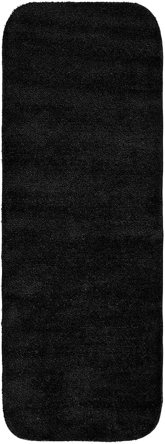 Garland Rug Traditional Nylon Washable Black 2 Bath Rugs (21" X 34", 22" X 60") - Soft, Absorbent, and Stylish for Your Bathroom