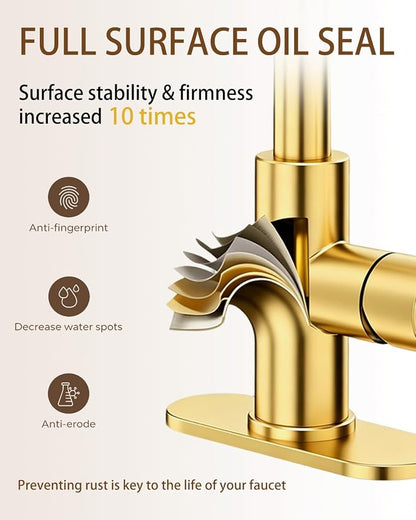 Bathroom Faucets, Bar Sink Faucet Single Hole for Bathroom Kitchen Campers with Pop-Up Drain Hose, Suitable for Farmhouse Vanity Lavatory