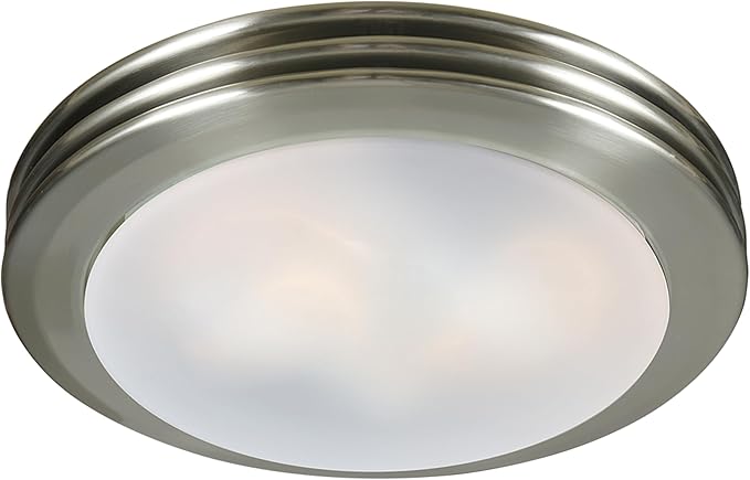 Good Housekeeping 90053 Yorkshire Decorative 80 CFM 2.5 Sones Bathroom Ventilation Exhaust Fan with Light, Brushed Nickel