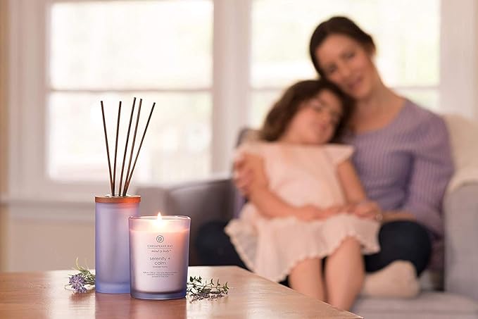 Chesapeake Bay Candle Scented Candles Serenity + Calm (Lavender Thyme) Medium Jar 2-Pack Perfect for Home Décor and Gifting