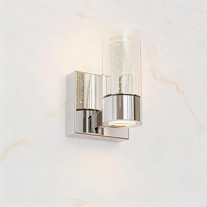 Alice Modern 1-Light Wall Sconce Light Fixture, Integrated Led and Premium Bubble Glass, for Kitchen Island, Hallway, Entryway, Passway, Dining Room, Bedroom, Balcony Living Room