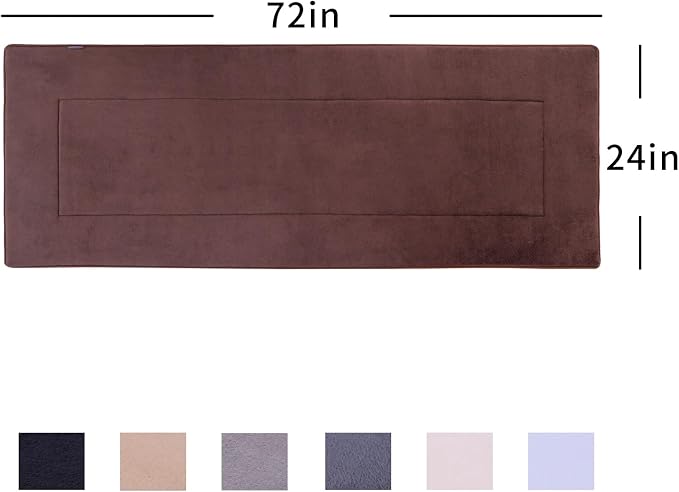 Soft Hallway Runner Rug,Washable Floor Rugs, Non Slip Memory Foam Rug,Super Water Absorption, Suitable for Bathroom Mat, Entrance,Kitchen, Living Room Decor(2x6ft Brown)