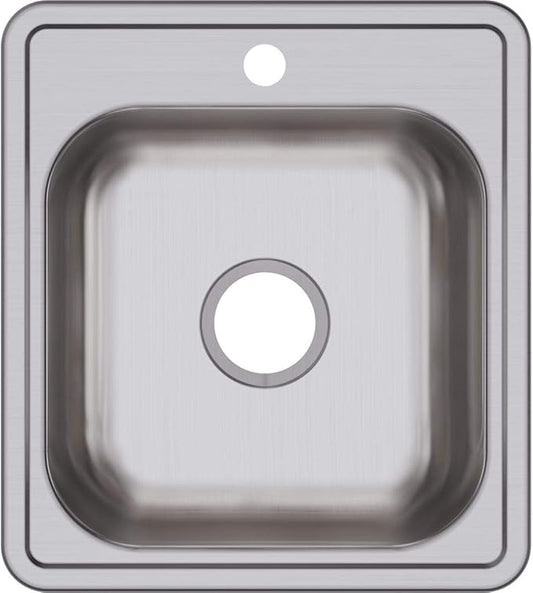 Dayton D117191 Single Bowl Top Mount Stainless Steel Bar Sink, 17 x 19