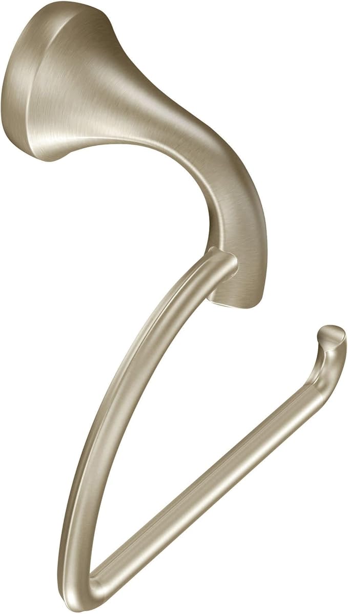 Moen Eva Brushed Nickel European Single Post Toilet Paper Holder, Wall Mounted Toilet Tissue Holder, YB2808BN (Pack of 2)