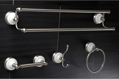 Kingston Brass BAK1113478ORB Victorian 4-Pieces Dual -Towel Bar Bathroom Hardware Set, 24 inch Length, Oil Rubbed Bronze