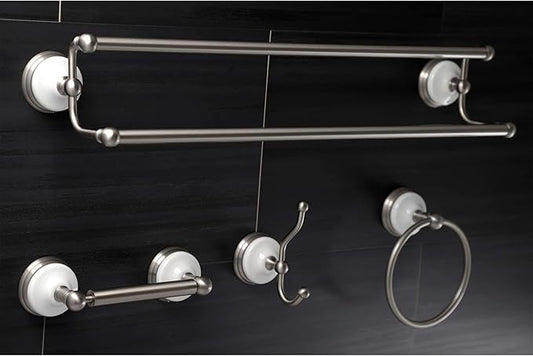 Kingston Brass BAK1113478ORB Victorian 4-Pieces Dual -Towel Bar Bathroom Hardware Set, 24 inch Length, Oil Rubbed Bronze