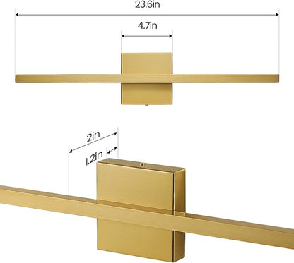 Epinl Gold Bathroom Light Fixtures - 24 inch Brushed Gold Vanity Light for Bathroom Over Mirror Dimmable 5CCT LED Light Bar Modern Lighting Fixture for Bathrooms Bedroom Living Room