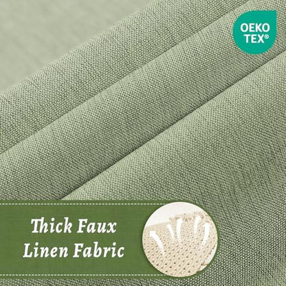 WONICY No Hook Shower Curtain with Snap-in Liner, Sage Green, 71 x 74