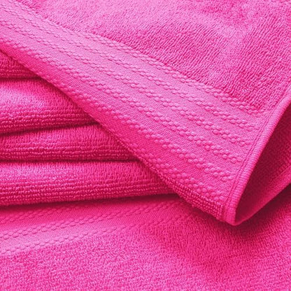 GLAMBURG Premium Cotton 4 Pack Bath Towel Set - 100% Pure Cotton - 4 Bath Towels 27x54 - Ideal for Everyday use - Ultra Soft & Highly Absorbent - Hot Pink