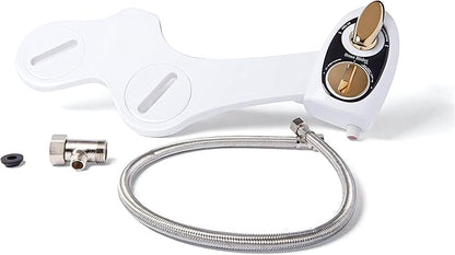 Boss Bidet Bold White Gold – Non electric bidet attachment for your toilet seat – Water Sprayer, Save your Money on toilet paper and Reduce Waste