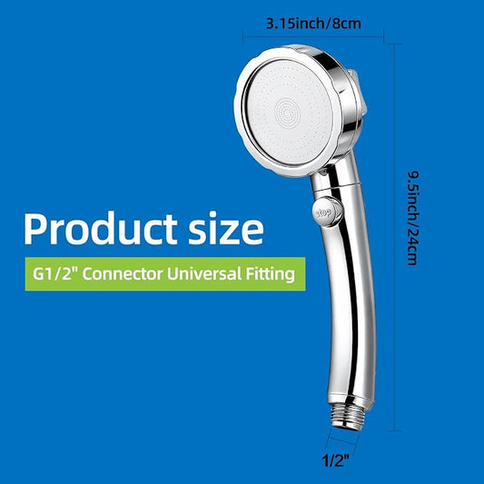 High Pressure Handheld Shower Head with ON/OFF Pause Switch 3 Spray Modes Water Saving High Pressure Shower Heads,Detachable Showerhead Equipped