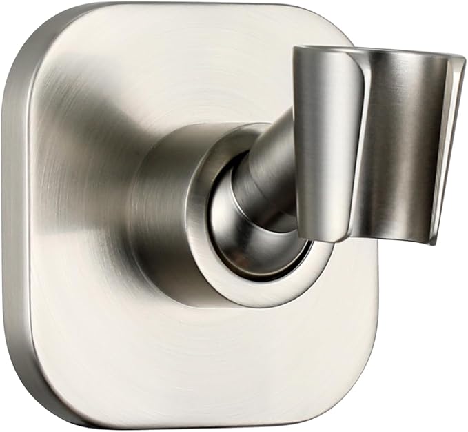 G-Promise Metal Handheld Shower Head Holder, No-Drill (Brushed Nickel) | Adhesive or Drilled Installation, Wide Adjustment Range Fits All Family Heights, Firmly Secure Showerhead, Easy to Install