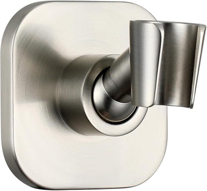 G-Promise Metal Handheld Shower Head Holder, No-Drill (Brushed Nickel) | Adhesive or Drilled Installation, Wide Adjustment Range Fits All Family Heights, Firmly Secure Showerhead, Easy to Install