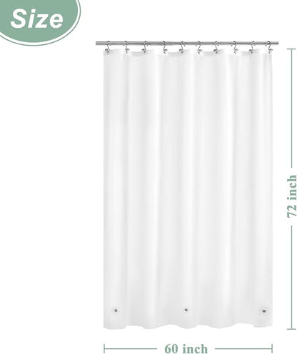 Mrs Awesome 60x72 Frosted Shower Curtain Liner | 3 Bottom Magnets,10 Rustproof Grommets,Water Proof Lightweight PEVA,60W x 72H for Standard Alcove Tub or Shower Stall