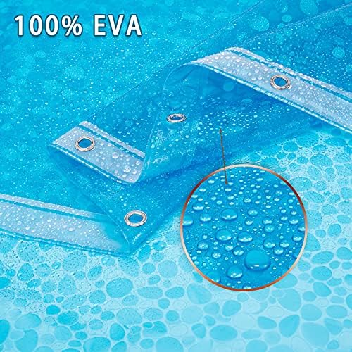 Bostofy Waterproof Shower Curtain Liner 8G EVA Thick Shower Curtain with Heavy Duty 3 Bottom Magnets, Shower Liner for Shower Stall, Bathtubs, 3D Pebble Pattern, 72 x 72,12 Hooks