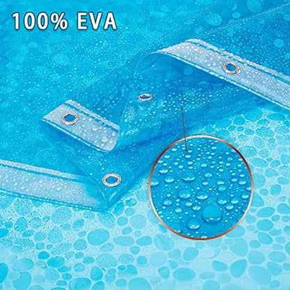 Bostofy Waterproof Shower Curtain Liner 8G EVA Thick Shower Curtain with Heavy Duty 3 Bottom Magnets, Shower Liner for Shower Stall, Bathtubs, 3D Pebble Pattern, 72 x 72,12 Hooks
