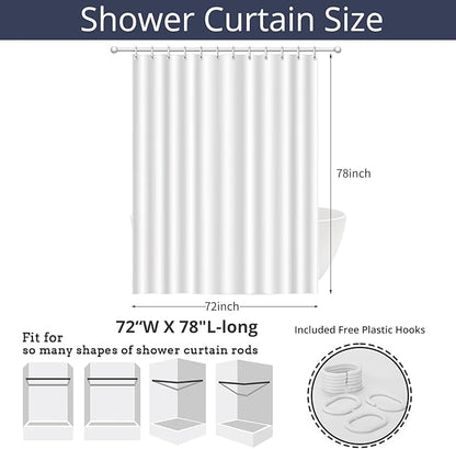 Nautical Coastal Shower Curtain, Pink Green Purple Ocean Beach Seashell Starfish Themed Bathroom Curtain Waterproof Fabric Machine Washable with Hooks, 72" Wx78 L