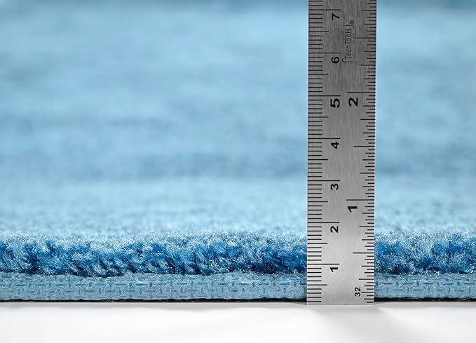 Garland Rug Traditional Nylon Washable Basin Blue 3 Piece Set - Lid, Contour, Bath Rug - Soft, Absorbent, and Stylish for Your Bathroom