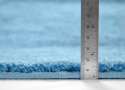 Garland Rug Traditional Nylon Washable Basin Blue 3 Piece Set - Lid, Contour, Bath Rug - Soft, Absorbent, and Stylish for Your Bathroom