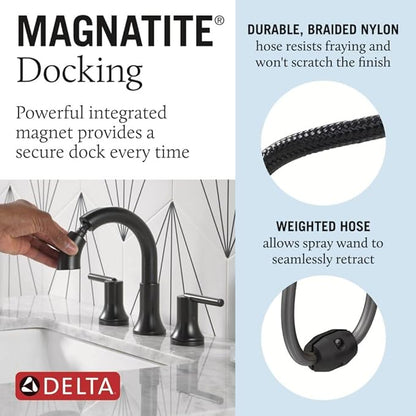 Delta Faucet Trinsic Pull Down Bathroom Faucet, Bathroom Pull Out Faucet, Oil Rubbed Bronze Widespread Bathroom Faucet 3 Hole Pull Down, Bathroom Sink Faucet Magnetic, Venetian Bronze 3559-RBPD-DST
