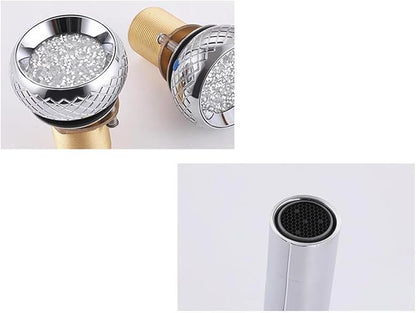 3 Hole Basin Mixer Faucet Brass 3 Hole Bathroom Faucets Double Handle-Chrome Plated