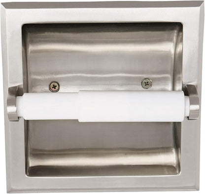 Design House 539189 Millbridge Classic Recessed Toilet Paper Holder for Bathroom Satin Nickel