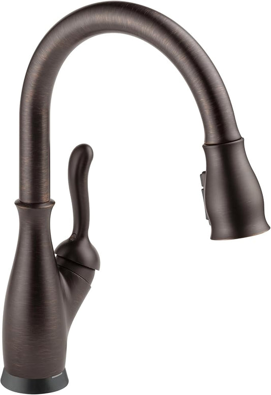 Delta Leland Touchless Kitchen Faucet with Touch Technology, Oil Rubbed Bronze Kitchen Sink Faucet with Pull Down Sprayer, Single Hole, Venetian Bronze 9178TL-RB-DST