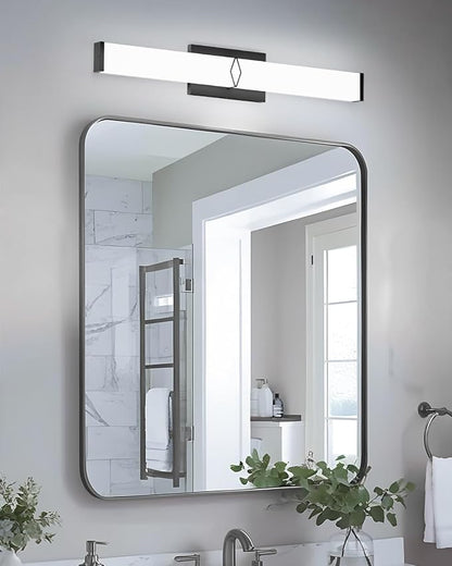 LED Bathroom Vanity Light,24inch Dimmable,25W 2700LM,5CCT,ETL,BK | Integrated LED Modern Bathroom Light Fixtures,Matte Black Vanity Lighting Fixture Over Mirror,Wall Lights,ETL Certified
