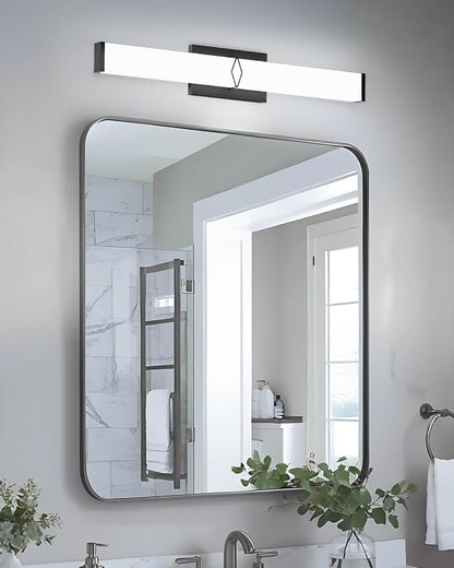 LED Bathroom Vanity Light,24inch Dimmable,25W 2700LM,5700K,ETL,BK | Integrated LED Modern Bathroom Light Fixtures,Matte Black Vanity Lighting Fixture Over Mirror,Wall Lights,ETL Certified