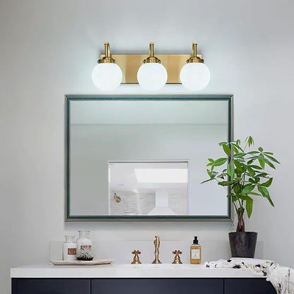 3 Lights Bathroom Vanity Light Fixtures Over Mirror Modern Gold Wall Sconce Vanity Light for Bathroom Lighting