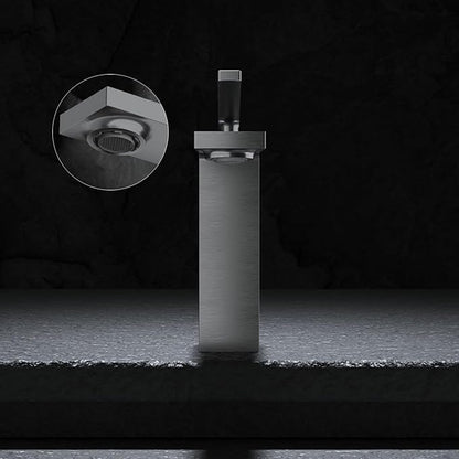 BiaoTeng Bathroom Faucet 1 Hole Single Handle Hot and Cold Brass Bathroom Sink Faucets Grey