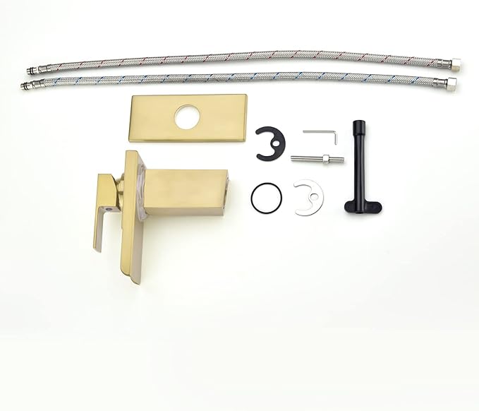 LED Waterfall Bathroom Faucet, Brushed Gold RV Bath Vanity Faucet for Sinks - 1 or 3 Hole Mount