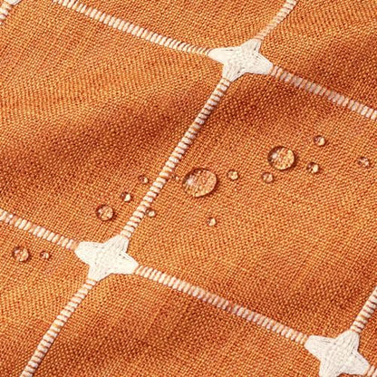 MitoVilla No Hooks Needed Orange Boho Shower Curtain with Snap-in Liner, Farmhouse Cotton Linen Fabric Shower Curtains with Tassels for Rustic Neutral Bathroom Decor, Burnt Orange, 72 x 74
