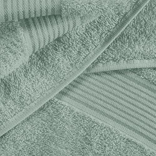 Belizzi Home Ultra Soft 6 Pack Cotton Towel Set, Contains 2 Bath Towels 28x55 inch, 2 Hand Towels 16x24 inch & 2 Wash Coths 12x12 inch, Ideal Everyday use, Compact & Lightweight - Jade