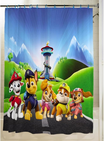 Nickelodeon Paw Patrol 13-Piece Shower Curtain Set, 72 x 72 Inch Fabric Curtain with Hooks, Bathroom Decor, Machine Washable, (100% Officially Licensed Product) by Franco Collectibles