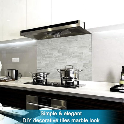 BeNice Peel and Stick Tile Backsplash Bathroom Gray White 23pcs