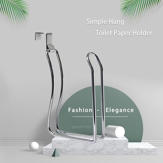 Over the Tank Toilet Paper Holder, Metal Toilet Paper Holder, Chrome | Toilet Paper Roll Holder, Bathroom Toilet Paper Storage, Space Saving for Bathroom