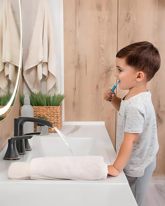 Fapully Oil Rubbed Bronze Bathroom Faucet 3 Hole, Waterfall 8 Inch Two-Handle Widespread Bathroom Sink Faucet with Pop-up Drain
