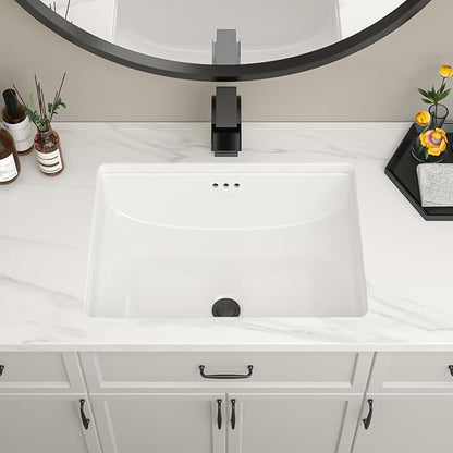 Undermount Bathroom Sink 23''x16'' White Rectangle Bathroom Sink Porcelain Ceramic Sink Vanity Basin Lavatory Sink Vessel Sink