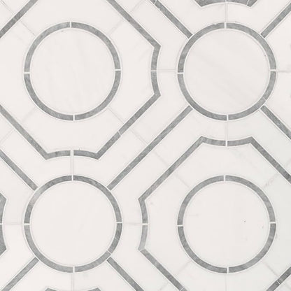 MSI Bianco Dolomite 10 in. x 10 in. Regency Polished Marble Tile for Kitchen Backsplash, Floor Tile, Wall Tile for Bathroom, Shower Wall Tile, Mesh Mounted Mosaic Tile