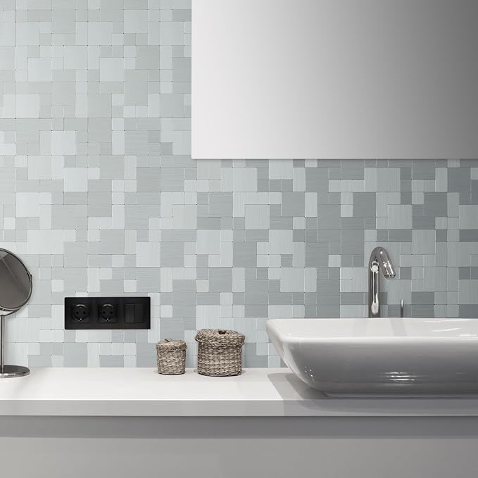 DICOFUN Metal Peel and Stick Tile Backsplash, Stainless Steel Kitchen Metal Backsplash Tile, Stick on Backsplash for Kitchen (1)