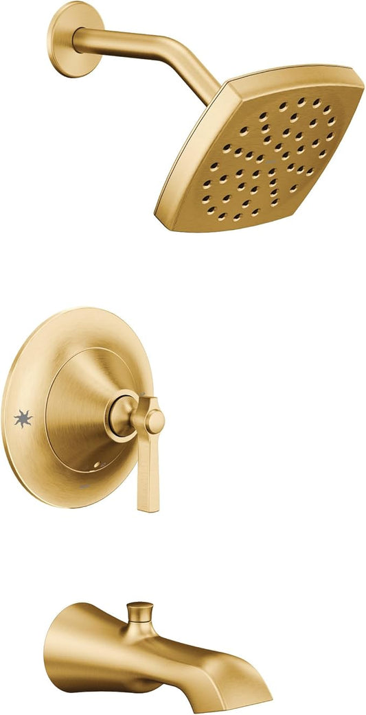 Moen TS2913EPBG Flara Posi-Temp Pressure Balancing Eco-Performance Tub and Shower Trim Kit, Valve Required, Brushed Gold